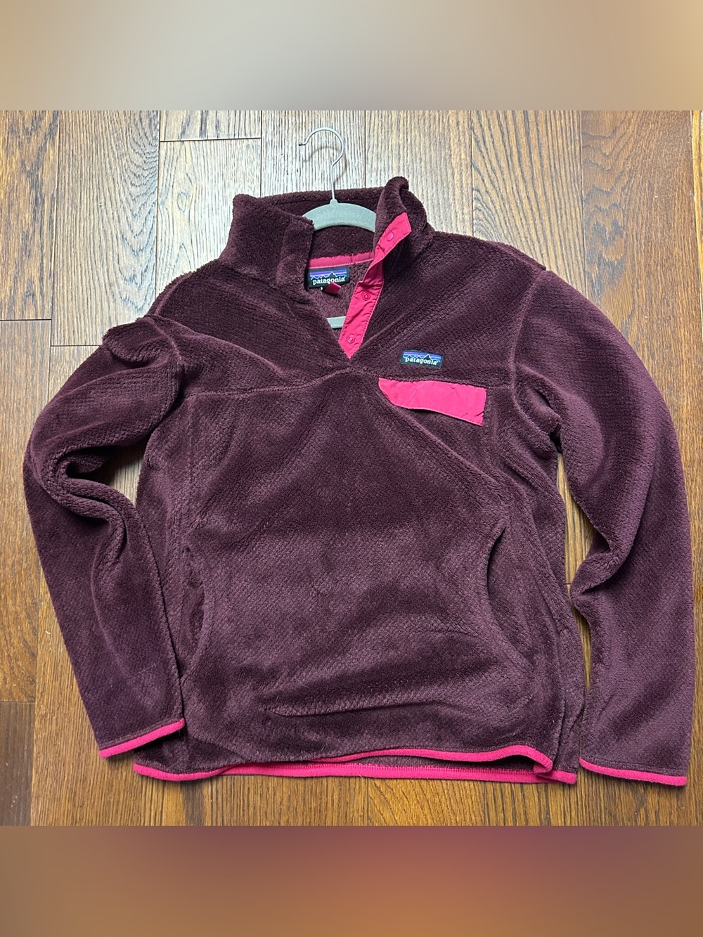 Patagonia Re-Tool Snap-T Fleece Pullover Women’s L Burgundy Pink Fall 2015